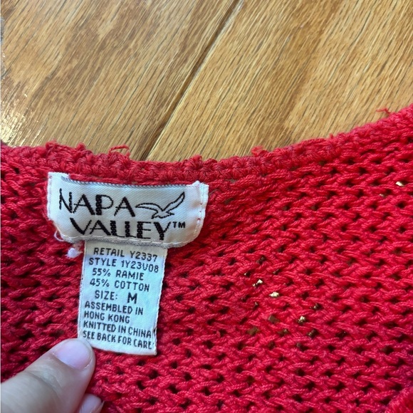 Vintage Napa Valley Knitted Floral Sweater Vest Womens Soze Medium - Picture 2 of 3